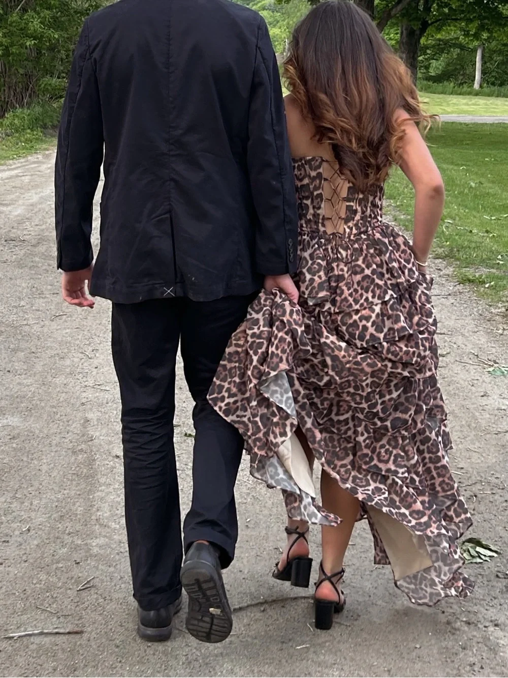 Leopard Print Ruffled Maxi Dress for Girls - Brown